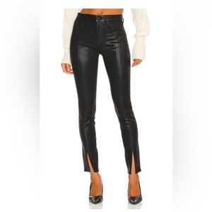 L'AGENCE Jyothi Black Noir Coated Split Ankle Jeans 29